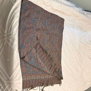 Paisley Patterned oversized Scarf/Shawl with Fringe